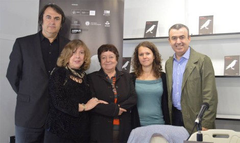 Lourdes Ortiz, Teresa Galeote, Marta Gómez Garrido, Lorenzo Silva y Miguel Ángel de Rus en el pasado Getafe Negro