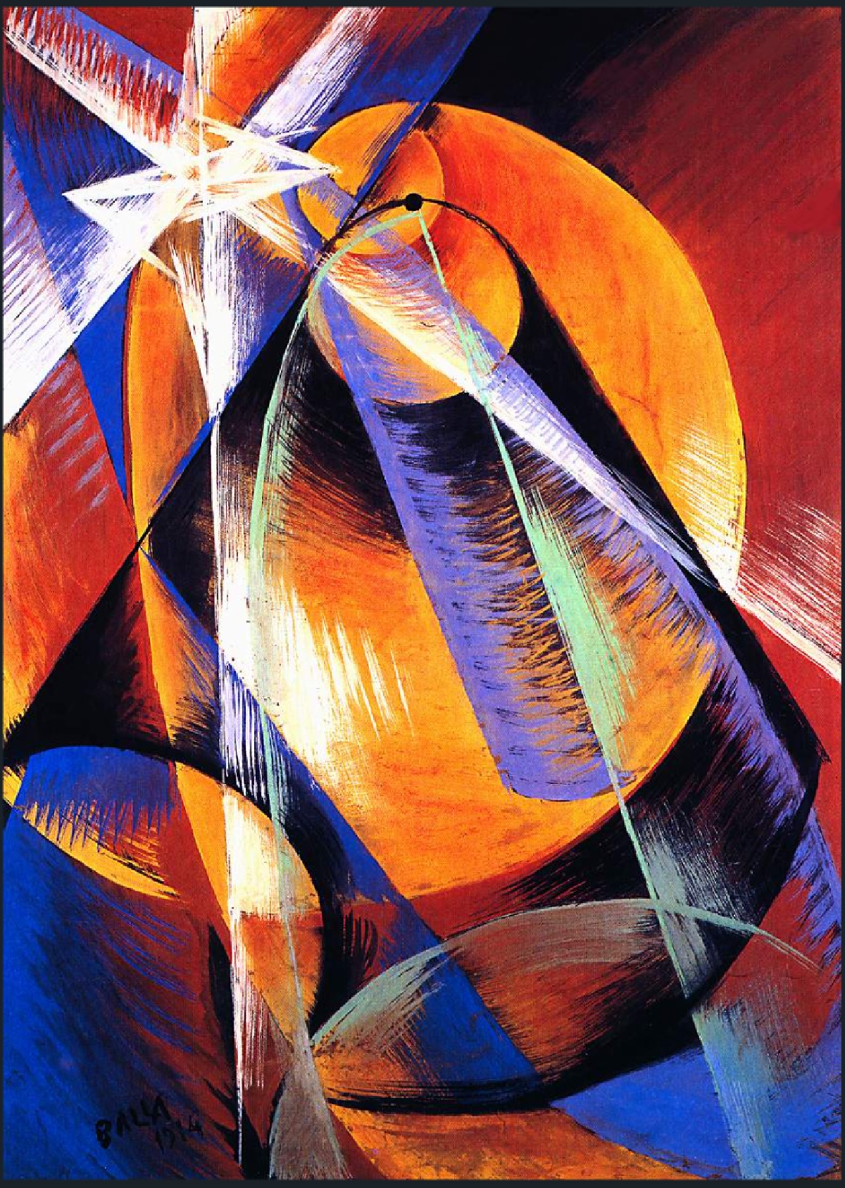Planet Mercury passing in front of the Sun 1914 giacomo balla