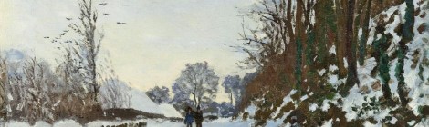 La route de la Ferme Saint-Simeon en hiver 1867 monet